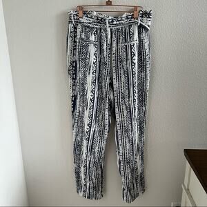 Cali 1856 Los Angeles Paperbag Linen Blend Baja Pants Printed Large